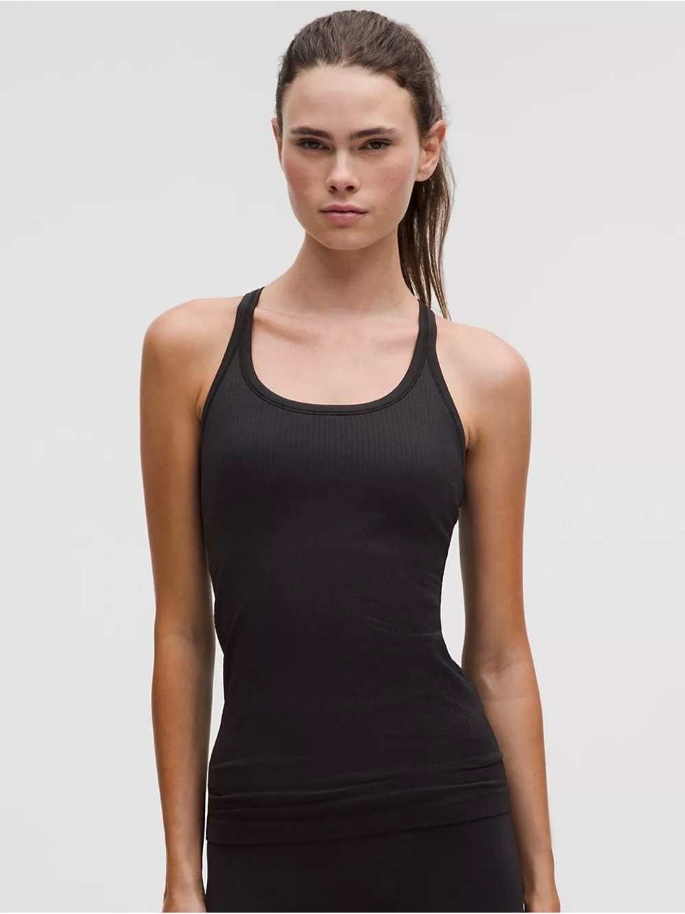 Lululemon Black Ribbed Racerback w/ built in bra. With tags. Brand New.